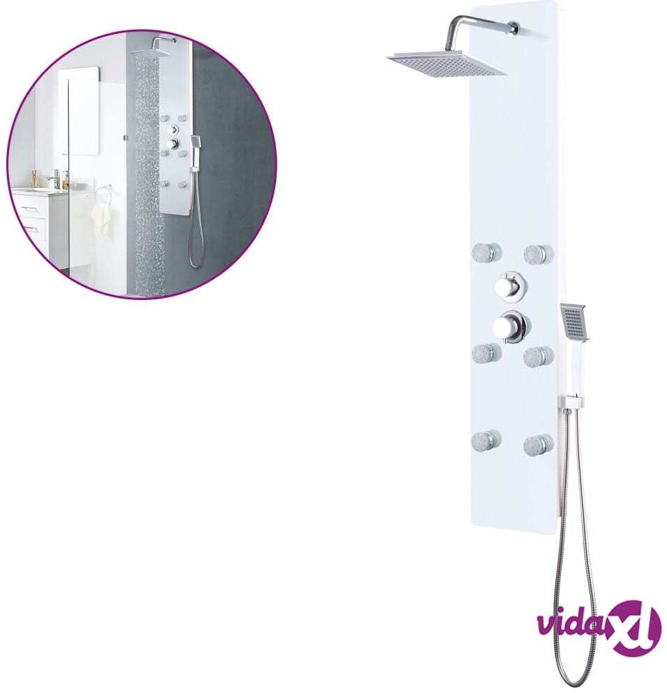 vidaXL Suihkupaneeli lasi 25x44,6x130 cm valkoinen vidaXL Suihkupaneeli lasi 25x44,6x130 cm valkoinen