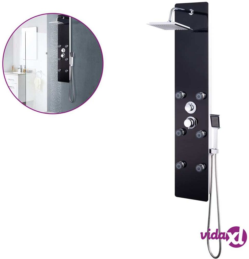 vidaXL Suihkupaneeli lasi 25x44,6x130 cm musta vidaXL Suihkupaneeli lasi 25x44,6x130 cm musta