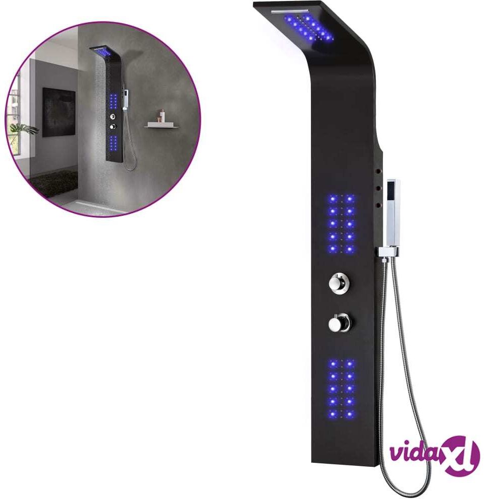 vidaXL Suihkupaneeli alumiini 20x44x130 cm musta vidaXL Suihkupaneeli alumiini 20x44x130 cm musta