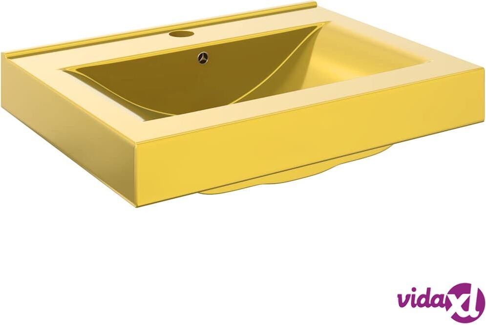 vidaXL Pesuallas ylivuodolla 60x46x16 cm keraaminen kulta vidaXL Pesuallas ylivuodolla 60x46x16 cm keraaminen kulta