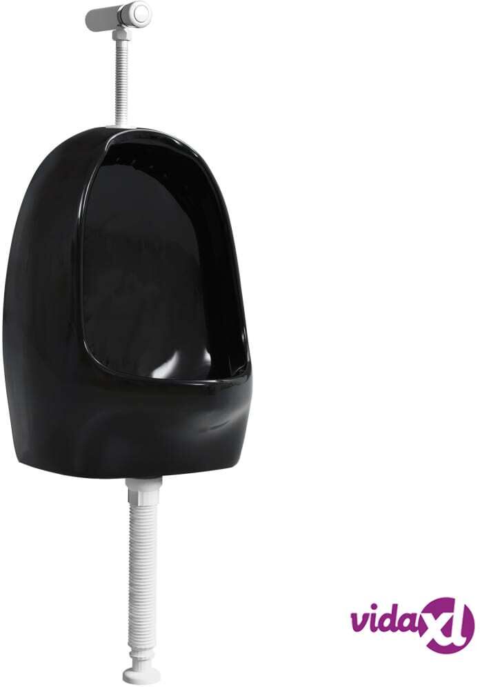 vidaXL Seinään kiinnitettävä pisoaari keraaminen musta vidaXL Seinään kiinnitettävä pisoaari keraaminen musta