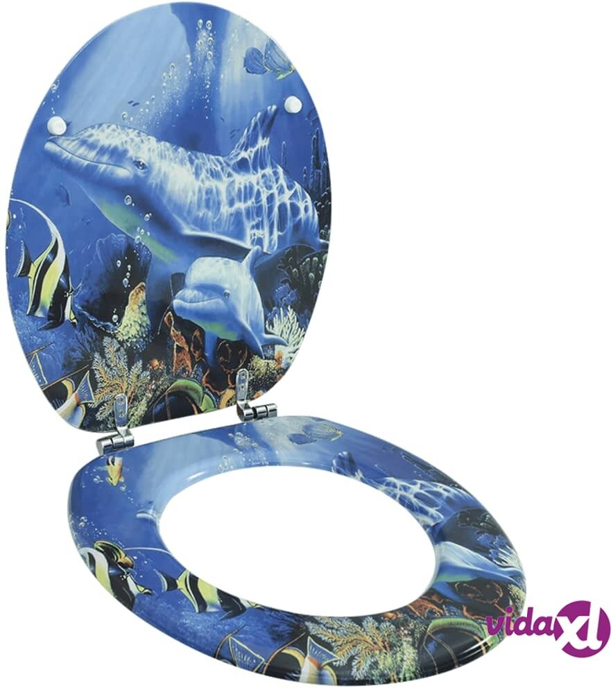 vidaXL WC-istuin MDF kannella delfiinikuosi vidaXL WC-istuin MDF kannella delfiinikuosi