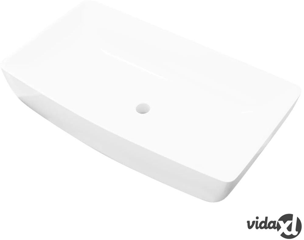 vidaXL Ylellinen Keraaminen Pesuallas Neliö Lavuaari Valkoinen 71 x 39 cm vidaXL Ylellinen Keraaminen Pesuallas Neliö Lavuaari Valkoinen 71 x 39 cm