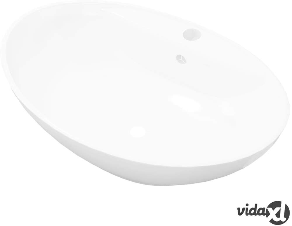 vidaXL Ylellinen Keraaminen Pesuallas Soikea Ylivuotoaukolla ja Hanareiällä vidaXL Ylellinen Keraaminen Pesuallas Soikea Ylivuotoaukolla ja Hanareiällä