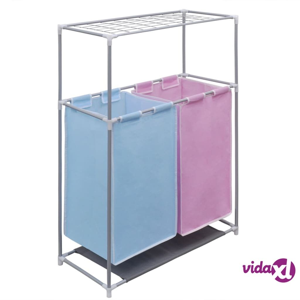 vidaXL 2-osioinen Pyykin Lajittelukori Ylähylly Kuivaukseen vidaXL 2-osioinen Pyykin Lajittelukori Ylähylly Kuivaukseen
