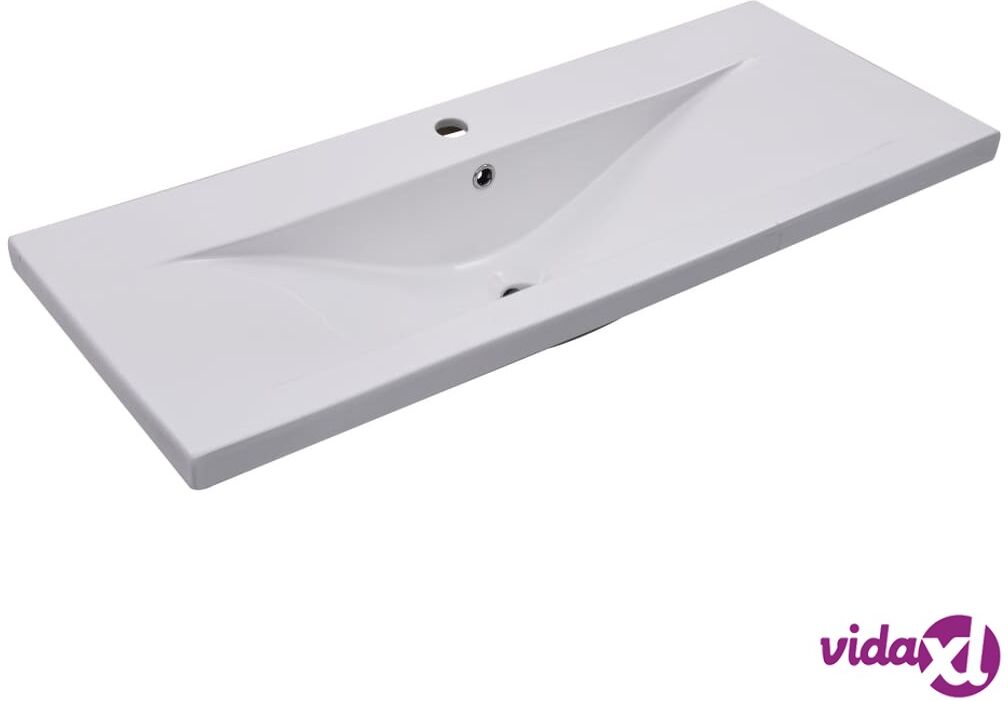 vidaXL Sisäänrakennettu pesuallas 101x39,5x18,5cm keraaminen valkoinen vidaXL Sisäänrakennettu pesuallas 101x39,5x18,5cm keraaminen valkoinen