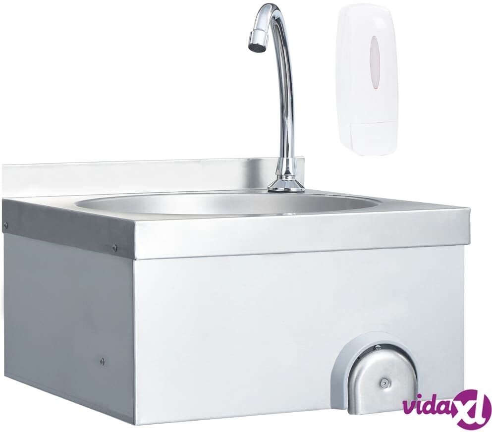 vidaXL Käsienpesuallas hana ja saippua-annostelija ruostumaton teräs vidaXL Käsienpesuallas hana ja saippua-annostelija ruostumaton teräs