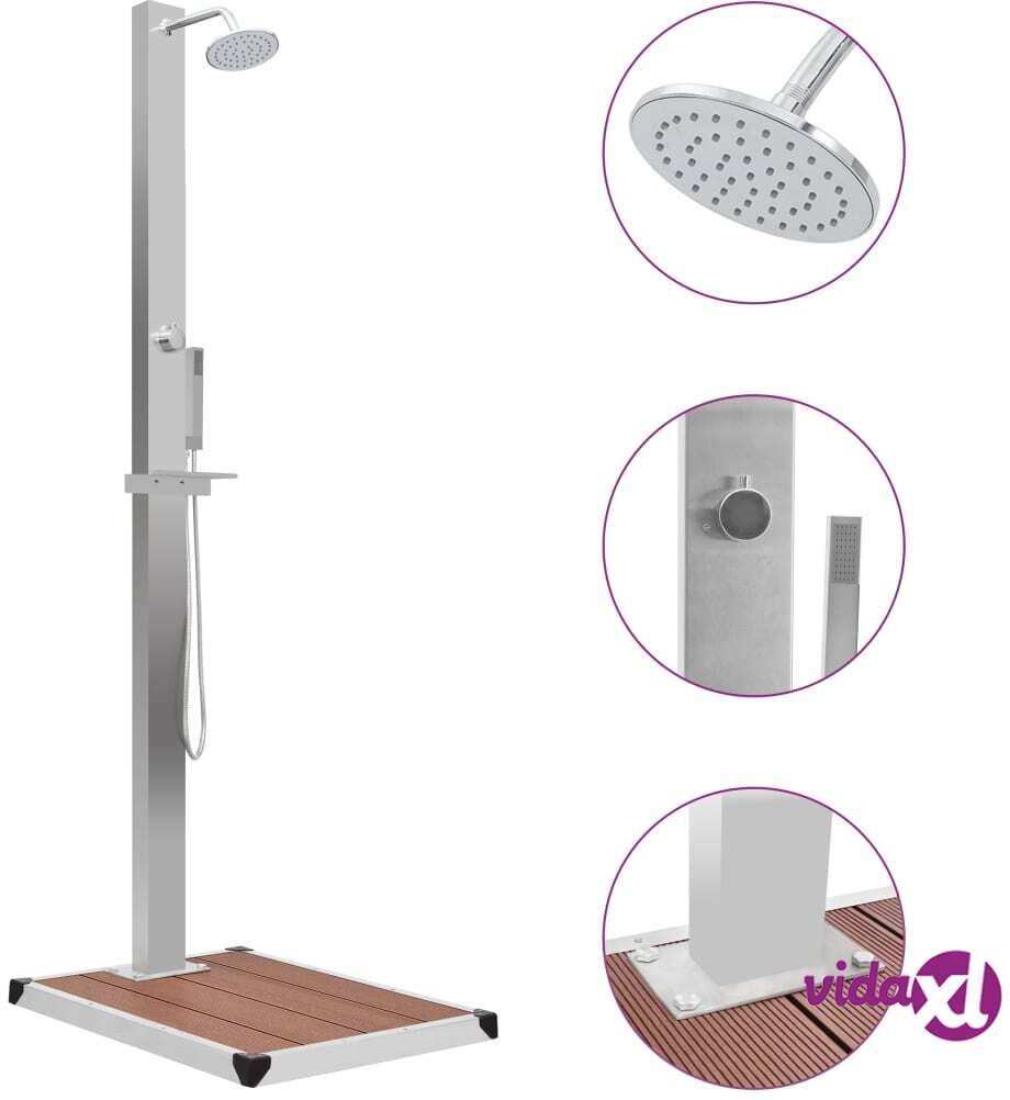 vidaXL Ulkosuihku alustalla WPC ruostumaton teräs vidaXL Ulkosuihku alustalla WPC ruostumaton teräs