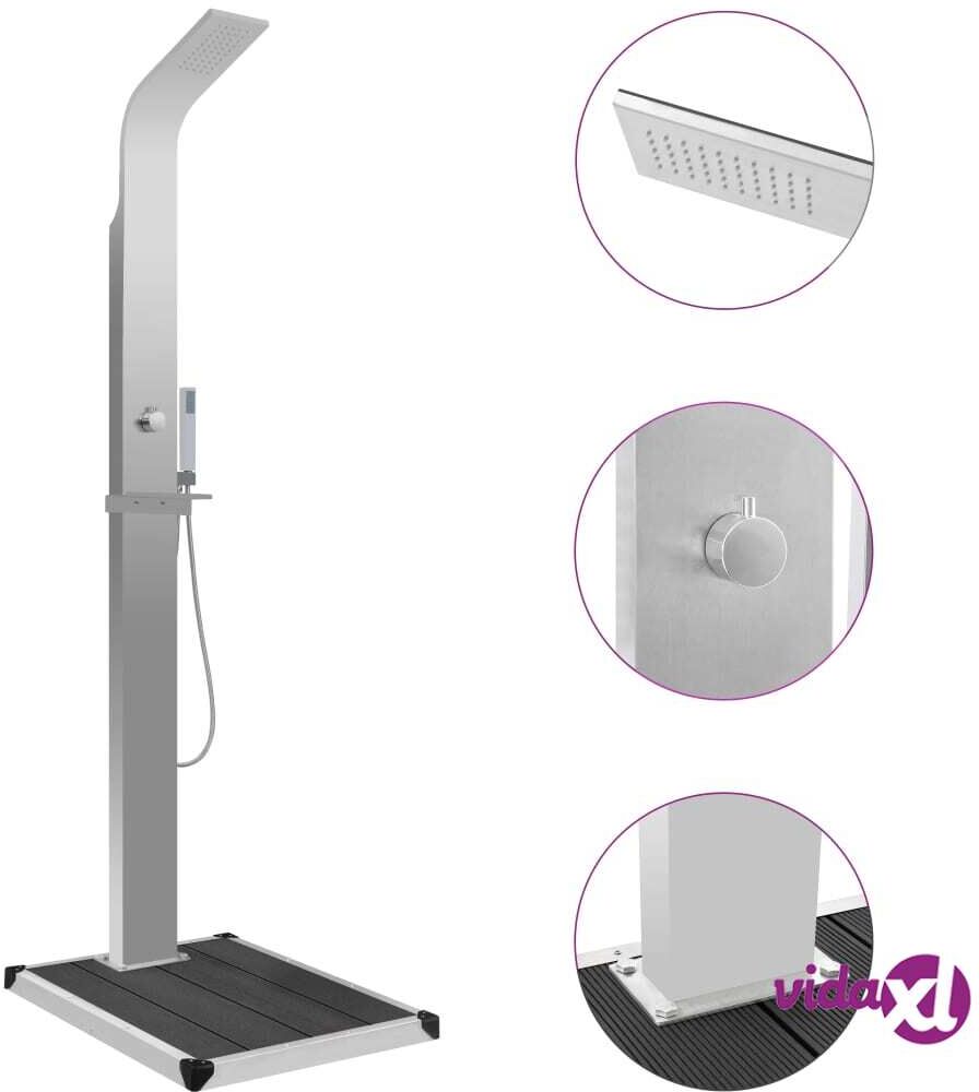 vidaXL Ulkosuihku alustalla WPC ruostumaton teräs vidaXL Ulkosuihku alustalla WPC ruostumaton teräs