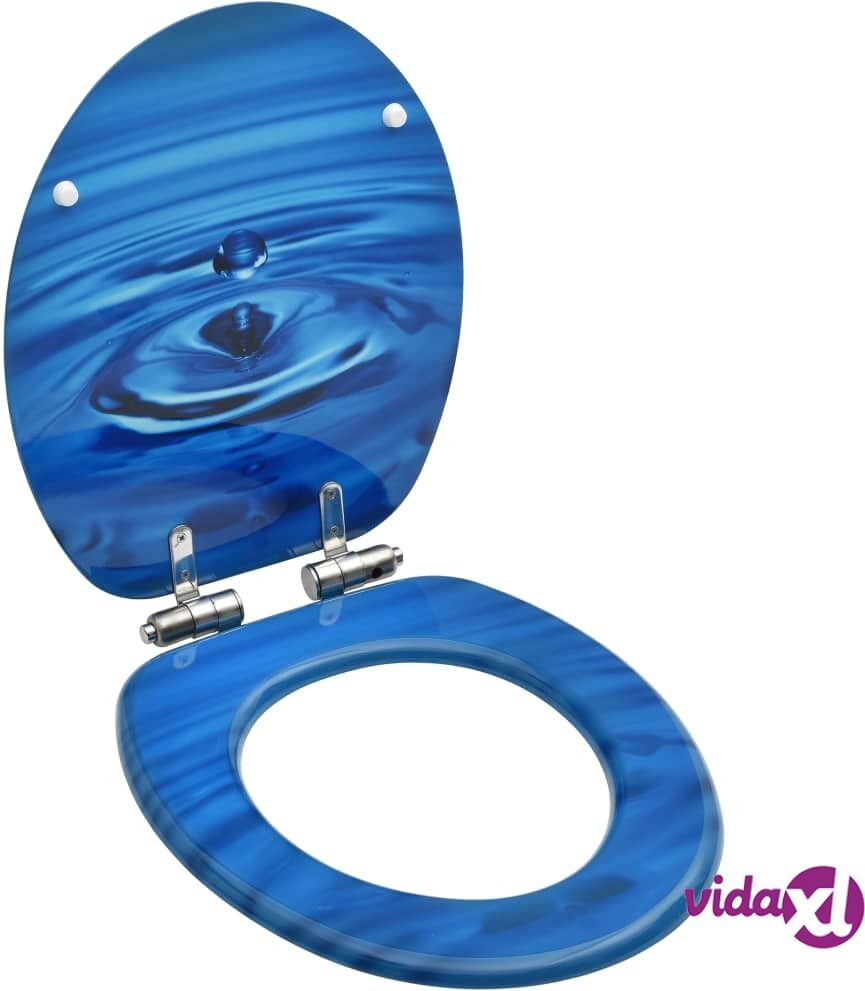vidaXL WC-istuin soft close -kannella MDF sininen vesipisarakuvio vidaXL WC-istuin soft close -kannella MDF sininen vesipisarakuvio