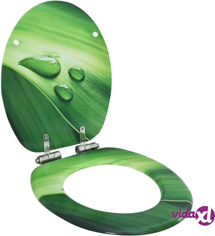 vidaXL WC-istuin soft close -kannella MDF vihreä vesipisarakuvio vidaXL WC-istuin soft close -kannella MDF vihreä vesipisarakuvio