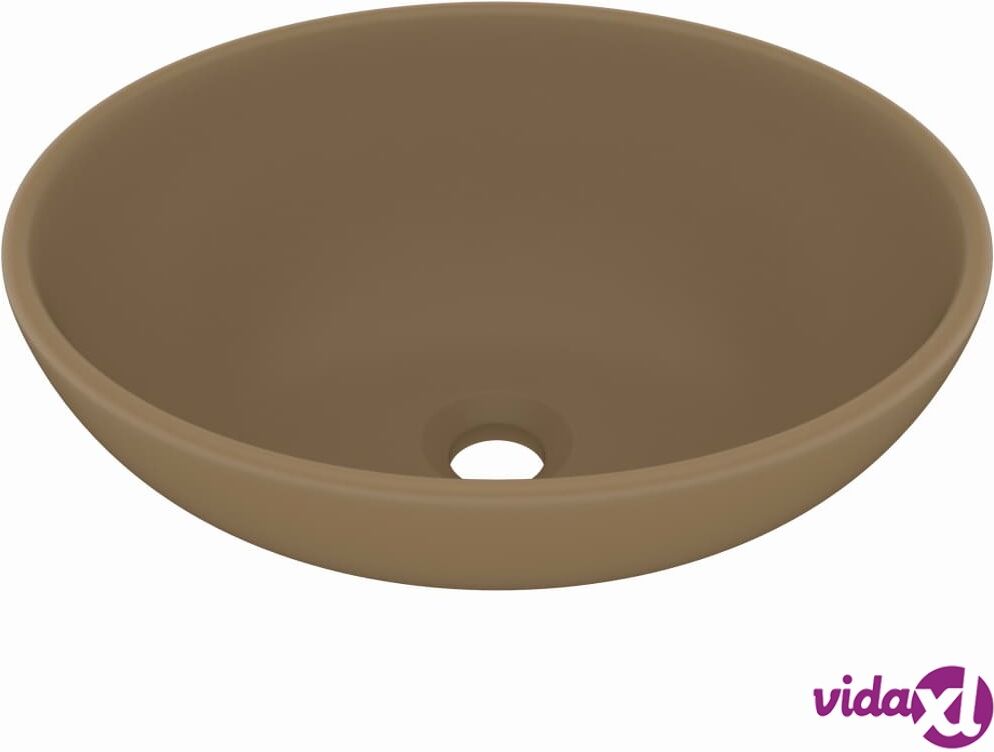 vidaXL Ylellinen pesuallas ovaali matta kerma 40x33 cm keraaminen vidaXL Ylellinen pesuallas ovaali matta kerma 40x33 cm keraaminen