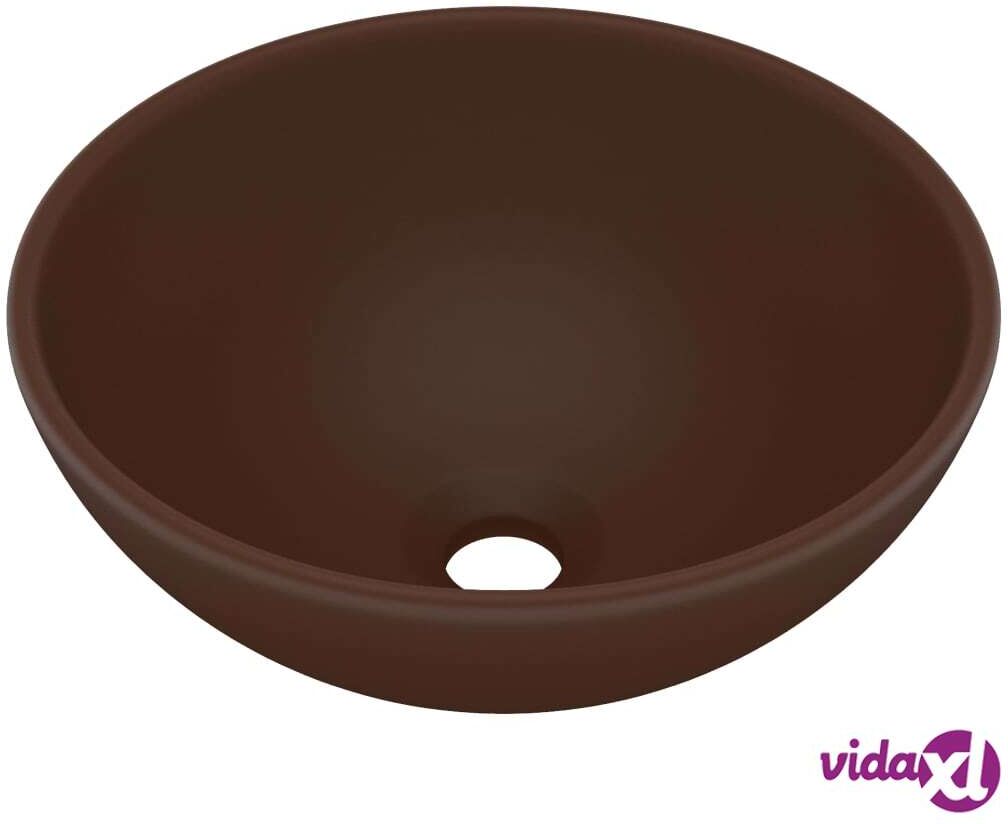 vidaXL Ylellinen pesuallas pyöreä matta tummanruskea 32,5x14cm keraami vidaXL Ylellinen pesuallas pyöreä matta tummanruskea 32,5x14cm keraami