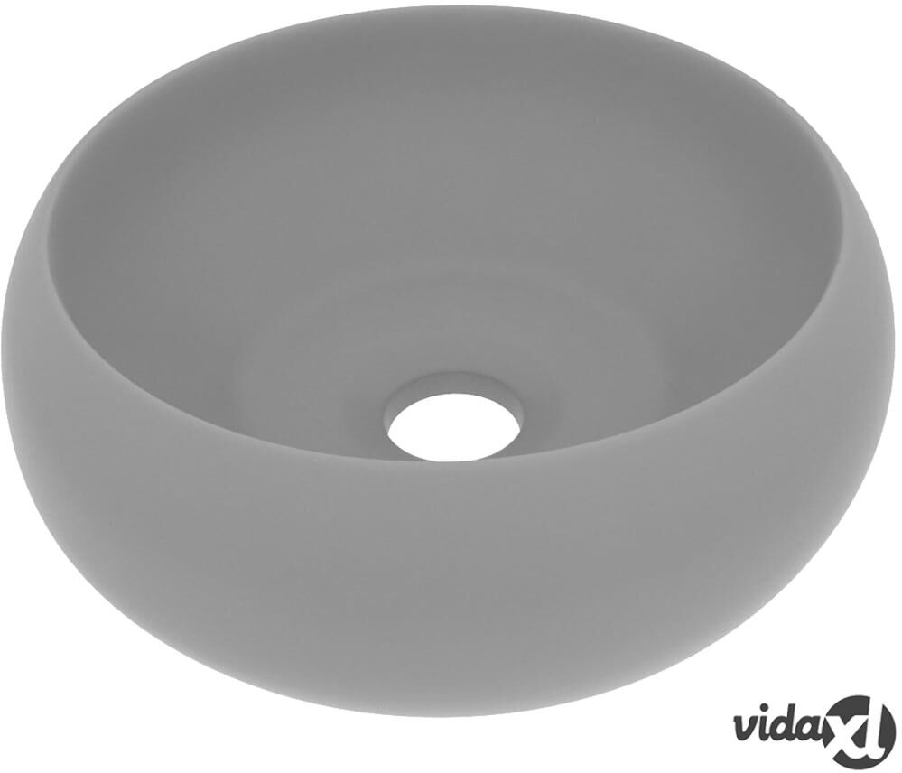 vidaXL Ylellinen pesuallas pyöreä matta vaaleanharmaa 40x15 cm keraami vidaXL Ylellinen pesuallas pyöreä matta vaaleanharmaa 40x15 cm keraami