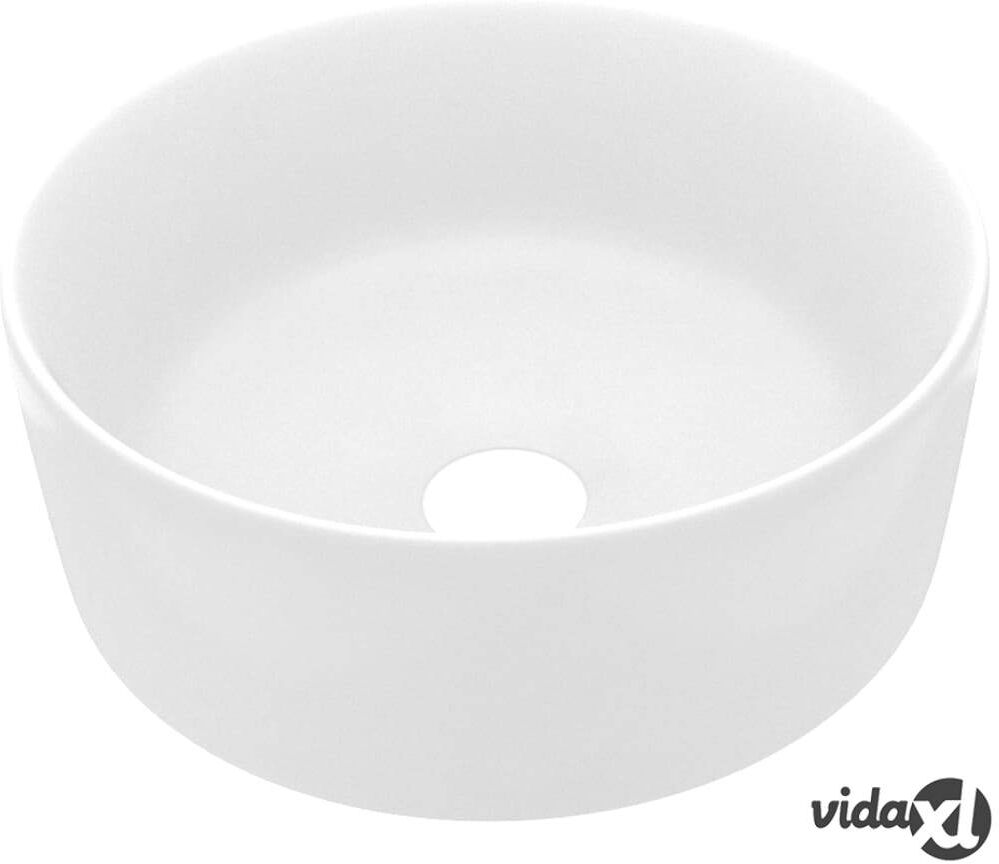 vidaXL Ylellinen pesuallas pyöreä matta valkoinen 40x15 cm keraamiikka vidaXL Ylellinen pesuallas pyöreä matta valkoinen 40x15 cm keraamiikka