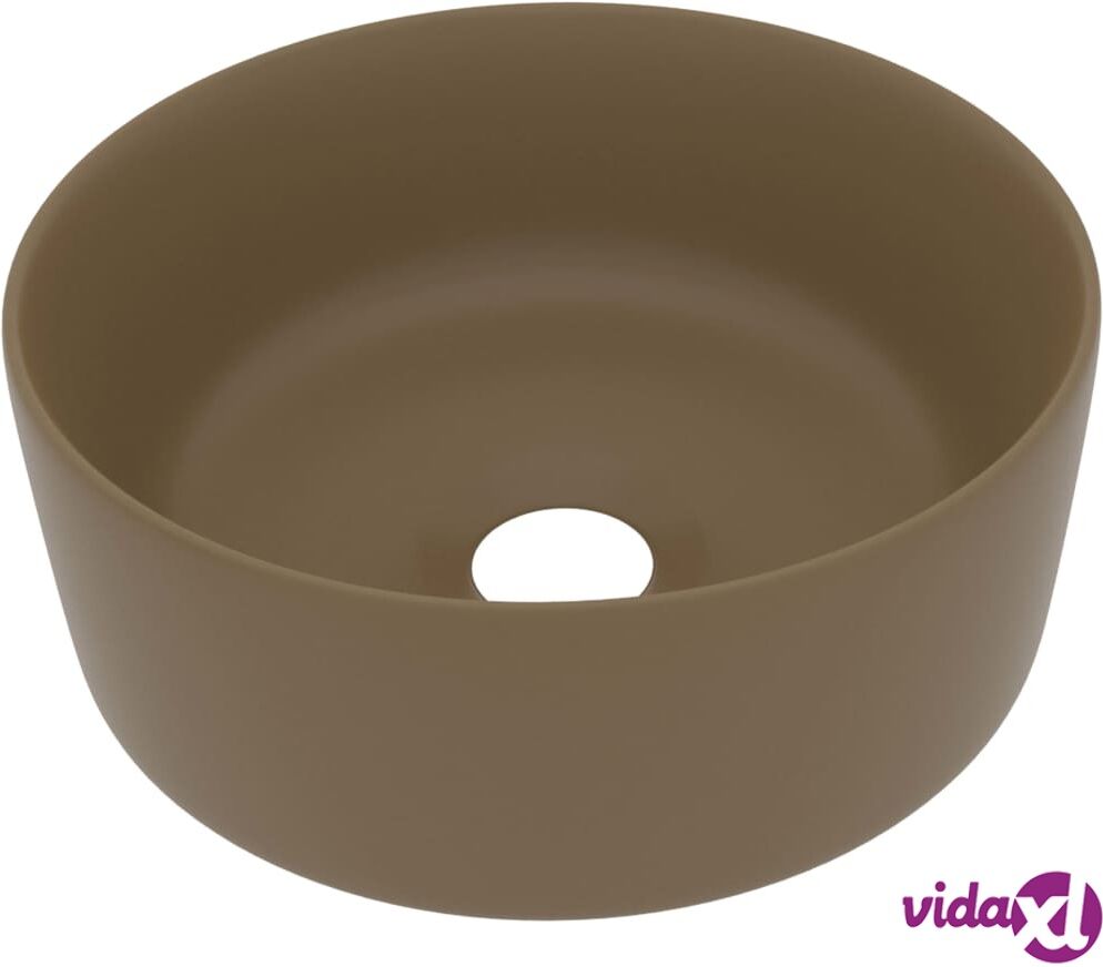 vidaXL Ylellinen pesuallas pyöreä matta kerma 40x15 cm keraamiikka vidaXL Ylellinen pesuallas pyöreä matta kerma 40x15 cm keraamiikka