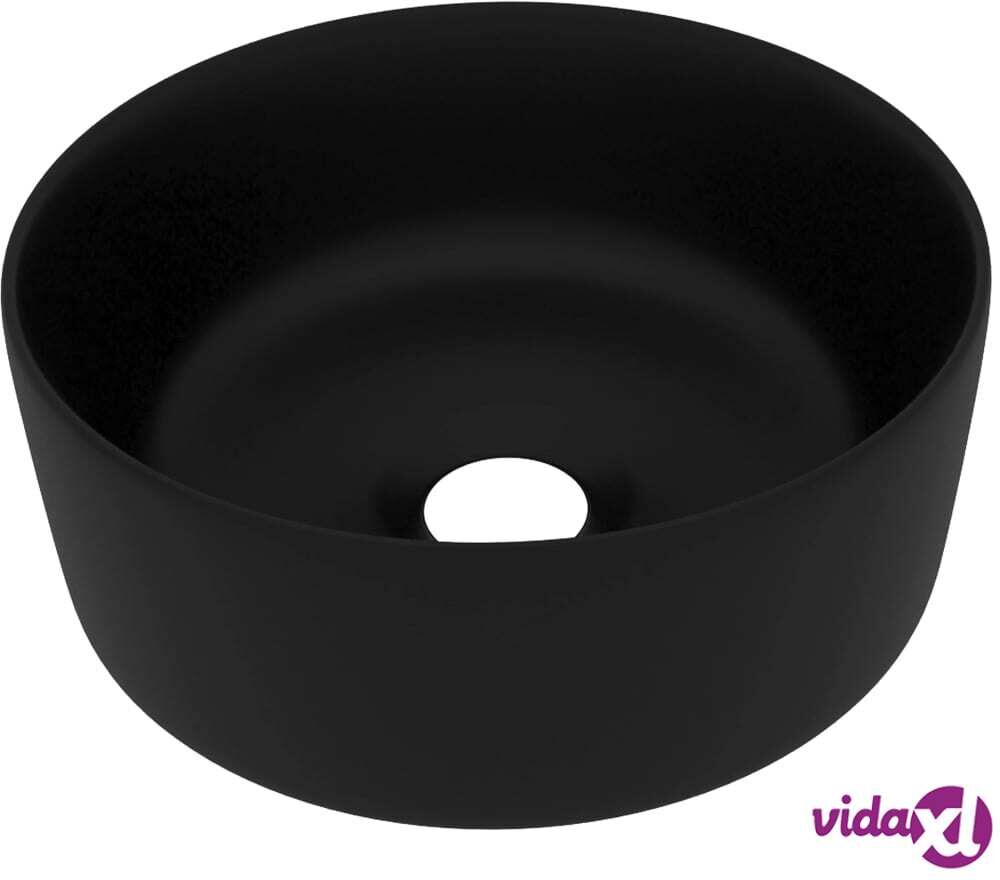 vidaXL Ylellinen pesuallas pyöreä matta musta 40x15 cm keraamiikka vidaXL Ylellinen pesuallas pyöreä matta musta 40x15 cm keraamiikka