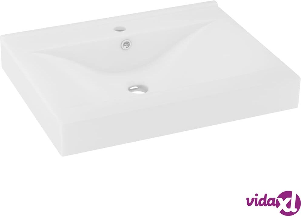 vidaXL Ylellinen pesuallas hanareiällä matta valk. 60x46 cm keraami vidaXL Ylellinen pesuallas hanareiällä matta valk. 60x46 cm keraami