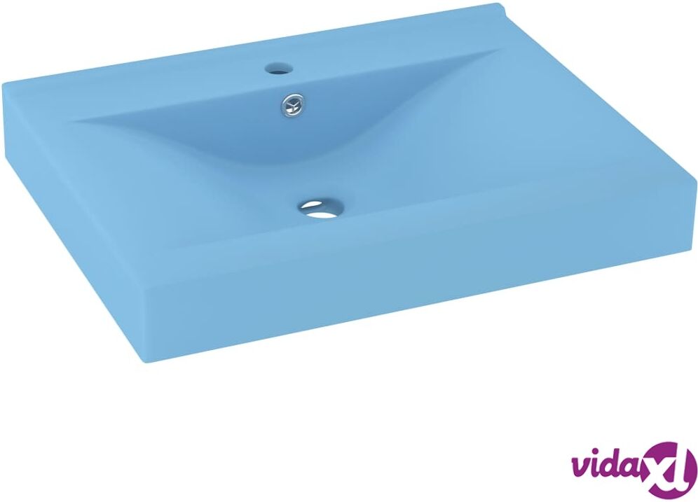 vidaXL Ylellinen pesuallas hanareiällä vaaleansininen 60x46 cm keraami vidaXL Ylellinen pesuallas hanareiällä vaaleansininen 60x46 cm keraami