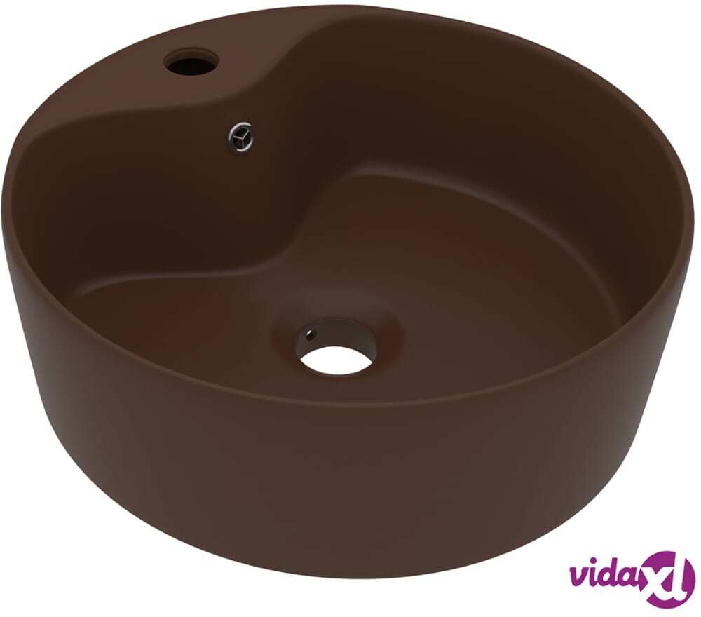 vidaXL Ylellinen pesuallas ylivuodolla tummanruskea 36x13cm keraaminen vidaXL Ylellinen pesuallas ylivuodolla tummanruskea 36x13cm keraaminen