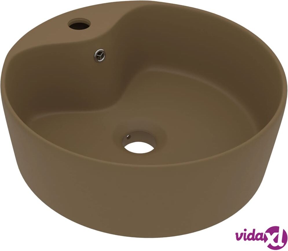 vidaXL Ylellinen pesuallas ylivuodolla mattakerma 36x13 cm keraaminen vidaXL Ylellinen pesuallas ylivuodolla mattakerma 36x13 cm keraaminen