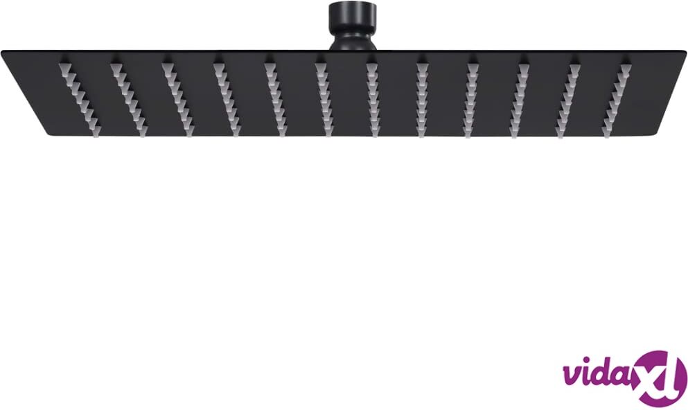 vidaXL Sade suihkupää ruostumaton teräs 30x20 cm suorakaide musta vidaXL Sade suihkupää ruostumaton teräs 30x20 cm suorakaide musta