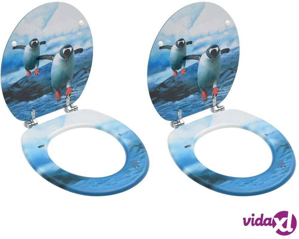 vidaXL WC-istuimet kansilla 2 kpl MDF pingviinikuosi vidaXL WC-istuimet kansilla 2 kpl MDF pingviinikuosi
