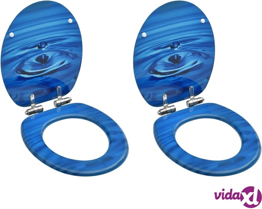 vidaXL WC-istuimet soft close -kansilla 2 kpl MDF sin. vesipisarakuosi vidaXL WC-istuimet soft close -kansilla 2 kpl MDF sin. vesipisarakuosi