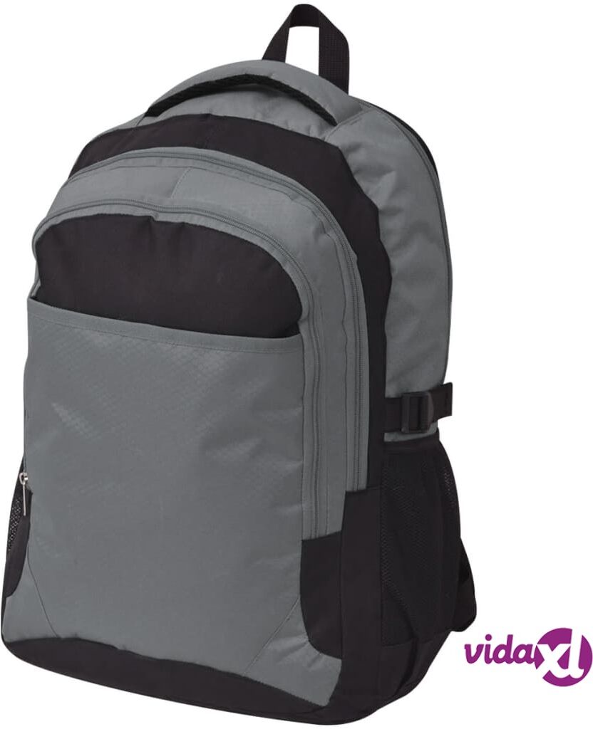 vidaXL Koulureppu 40 L Musta ja harmaa vidaXL Koulureppu 40 L Musta ja harmaa