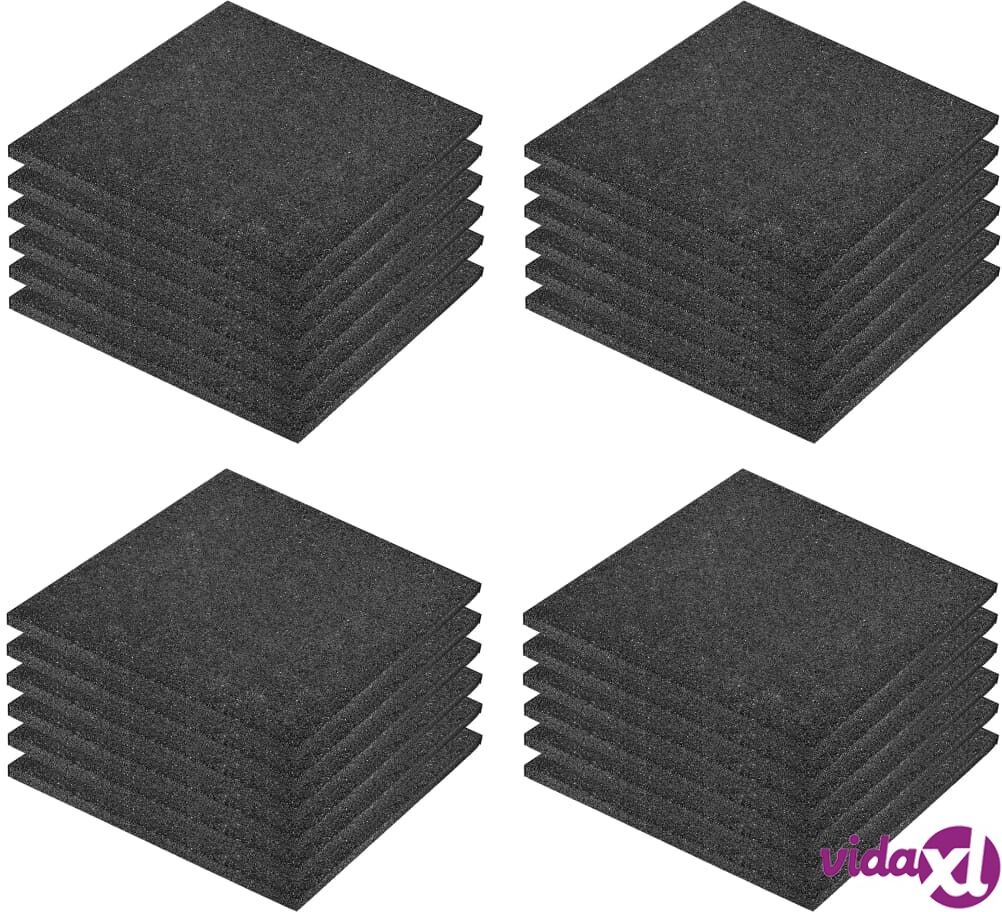 vidaXL Kaatumissuojalevyt 24 kpl kumi 50x50x3 cm musta vidaXL Kaatumissuojalevyt 24 kpl kumi 50x50x3 cm musta