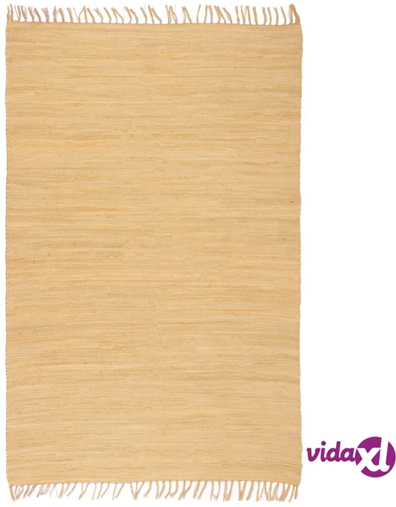 vidaXL Käsin kudottu Chindi-matto puuvilla 120x170 cm beige vidaXL Käsin kudottu Chindi-matto puuvilla 120x170 cm beige