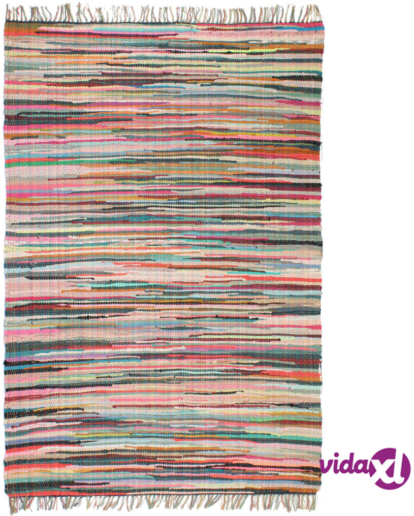 vidaXL Käsin kudottu Chindi-matto puuvilla 120x170 cm monivärinen vidaXL Käsin kudottu Chindi-matto puuvilla 120x170 cm monivärinen