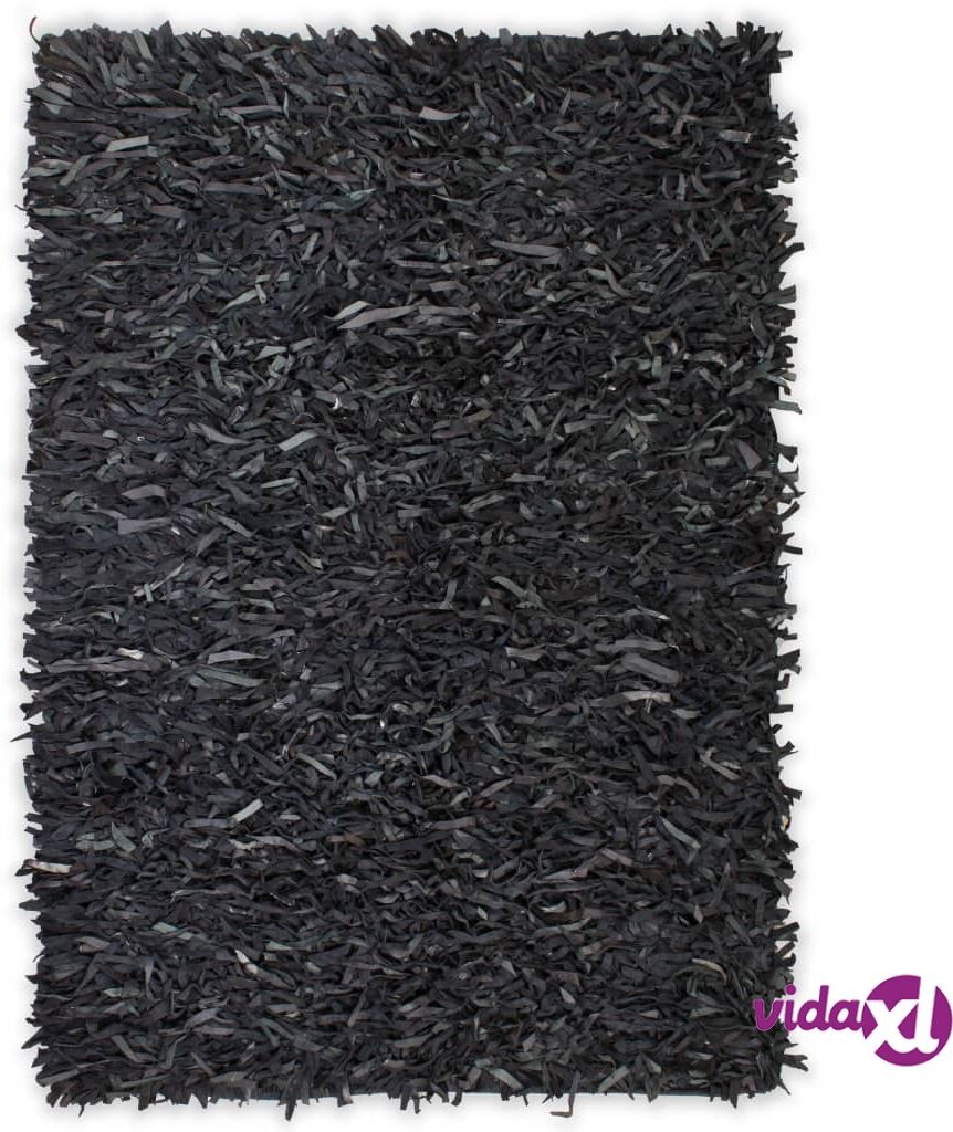 vidaXL Shaggy-matto aito nahka 120x170 cm harmaa vidaXL Shaggy-matto aito nahka 120x170 cm harmaa