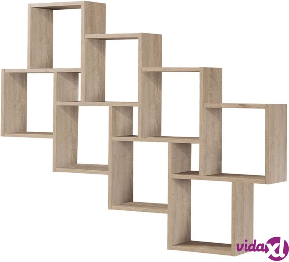 FMD Seinäkiinnitettävä hylly 11 lokeroa tammi FMD Seinäkiinnitettävä hylly 11 lokeroa tammi