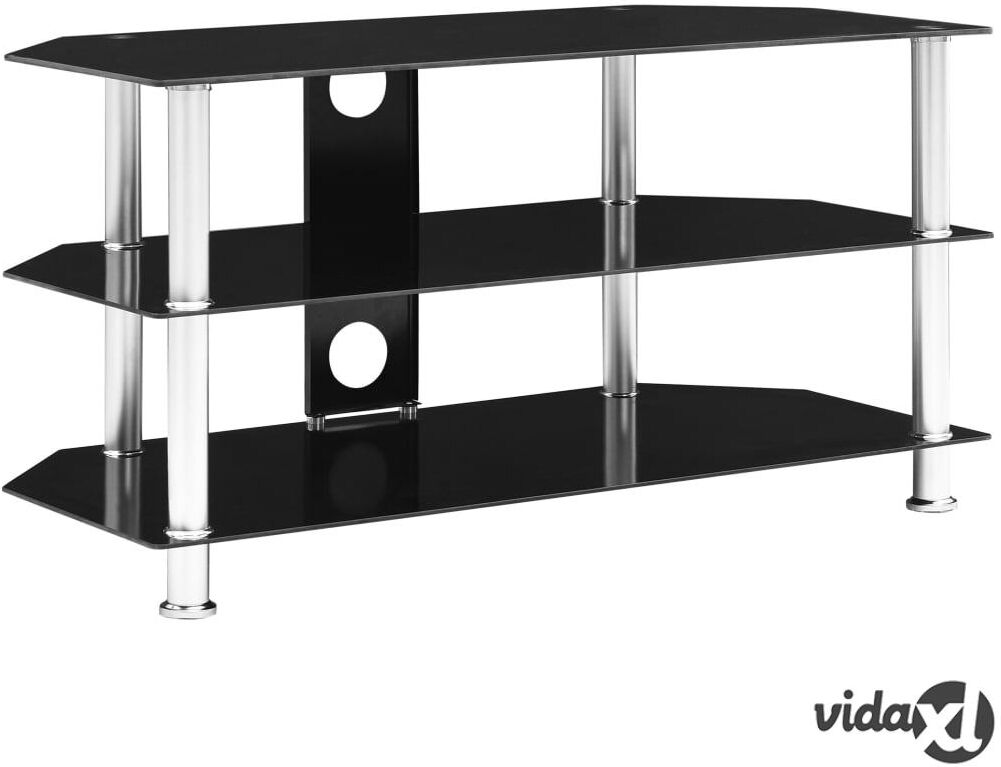vidaXL TV-taso musta 96x46x50 cm karkaistu lasi vidaXL TV-taso musta 96x46x50 cm karkaistu lasi