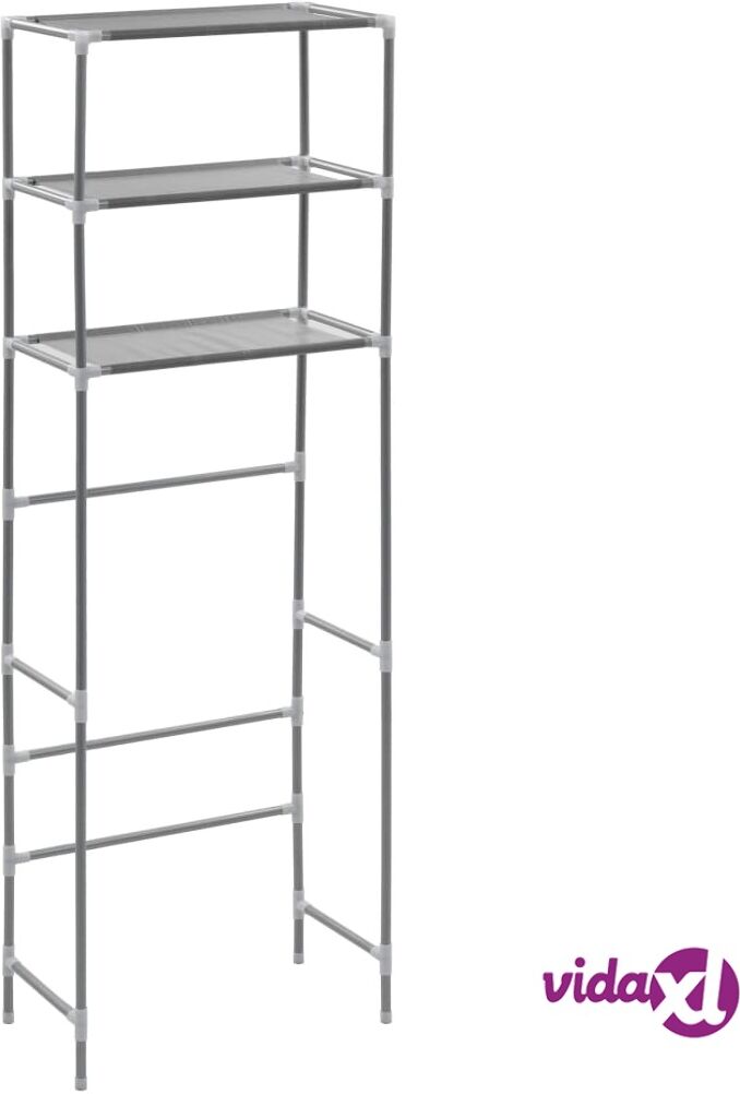 vidaXL 3-kerroksinen säilytyshylly WC-pytyn ylle hopea 53x28x169 cm vidaXL 3-kerroksinen säilytyshylly WC-pytyn ylle hopea 53x28x169 cm
