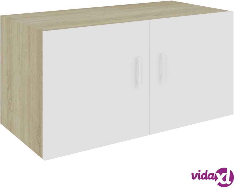 vidaXL Seinäkaappi valkoinen ja Sonoma tammi 80x39x40 cm lastulevy vidaXL Seinäkaappi valkoinen ja Sonoma tammi 80x39x40 cm lastulevy