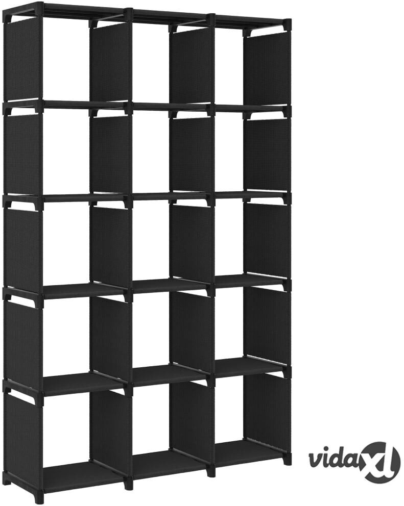 vidaXL 15 kuution esittelyhylly musta 103x30x175,5 cm kangas vidaXL 15 kuution esittelyhylly musta 103x30x175,5 cm kangas