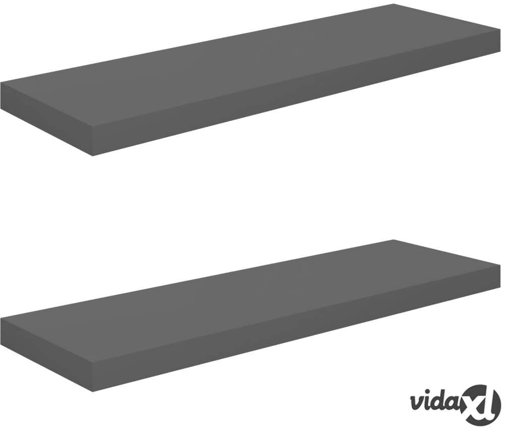 vidaXL Kelluvat seinähyllyt 2kpl korkeakiilto harmaa 80x23,5x3,8cm MDF vidaXL Kelluvat seinähyllyt 2kpl korkeakiilto harmaa 80x23,5x3,8cm MDF
