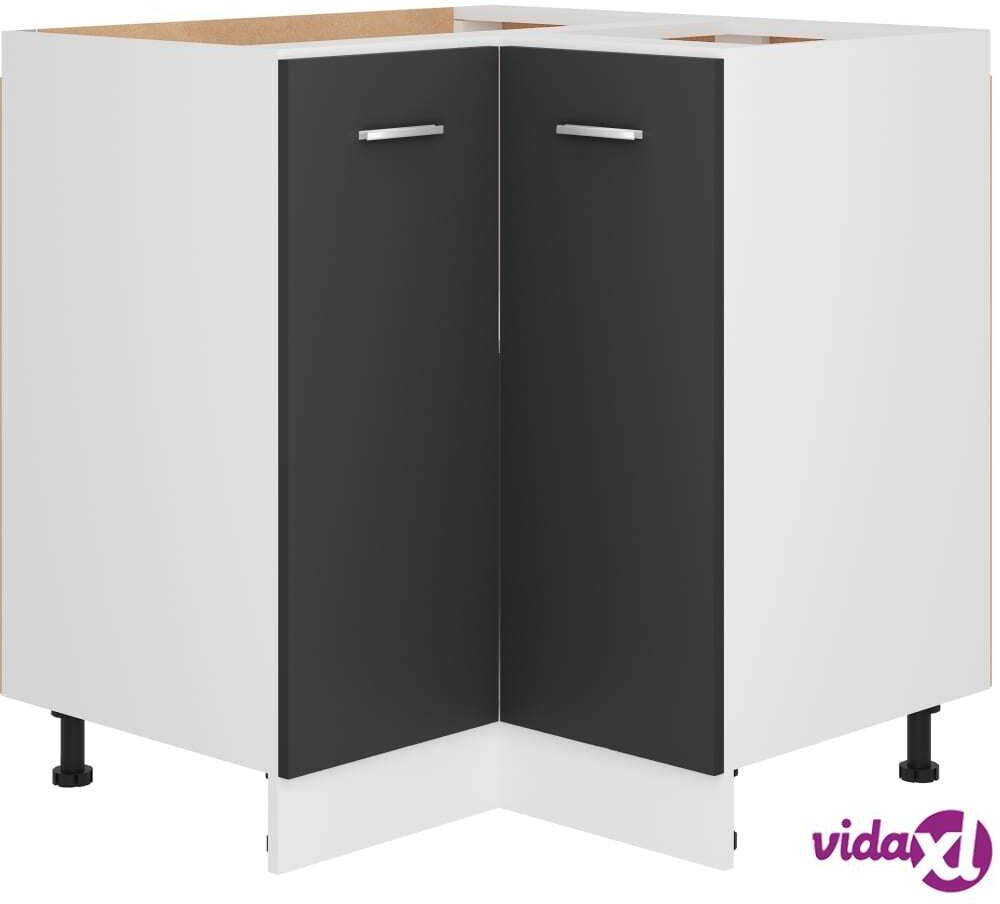 vidaXL Alakulmakaappi harmaa 75,5x75,5x80,5 cm lastulevy vidaXL Alakulmakaappi harmaa 75,5x75,5x80,5 cm lastulevy