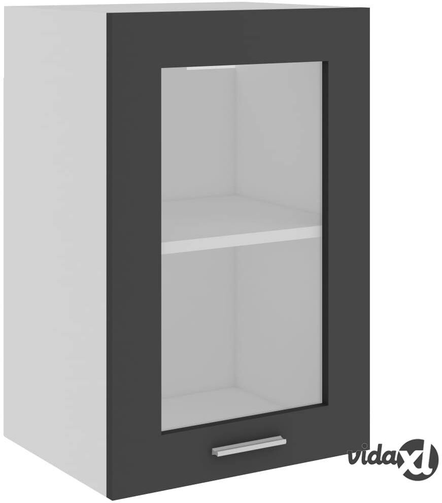 vidaXL Seinäkaappi lasilla harmaa 40x31x60cm lastulevy vidaXL Seinäkaappi lasilla harmaa 40x31x60cm lastulevy
