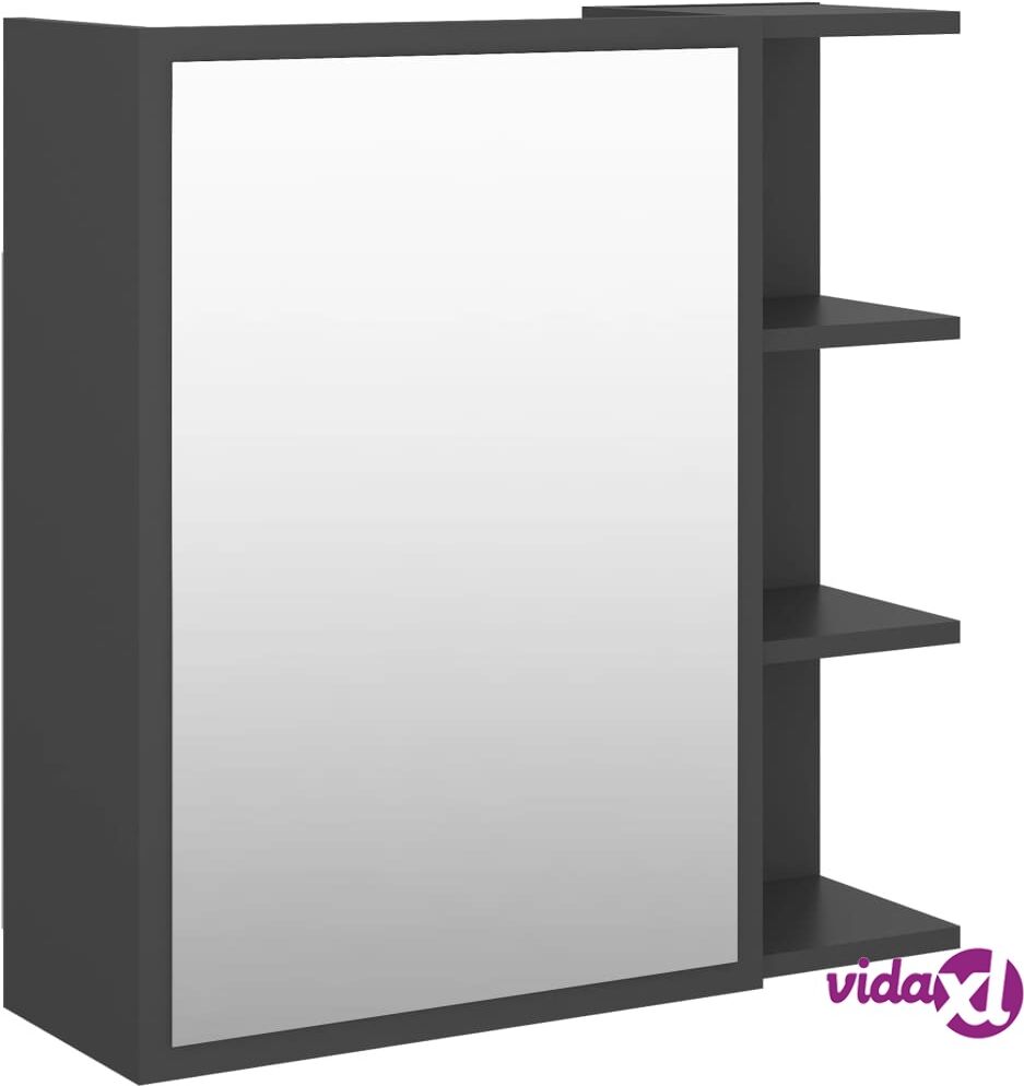 vidaXL Kylpyhuoneen peilikaappi harmaa 62,5x20,5x64 cm lastulevy vidaXL Kylpyhuoneen peilikaappi harmaa 62,5x20,5x64 cm lastulevy