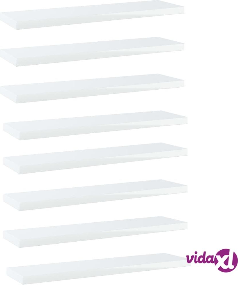 vidaXL Kirjahyllytasot 8 kpl korkeakiilto valk 40x10x1,5 cm lastulevy vidaXL Kirjahyllytasot 8 kpl korkeakiilto valk 40x10x1,5 cm lastulevy