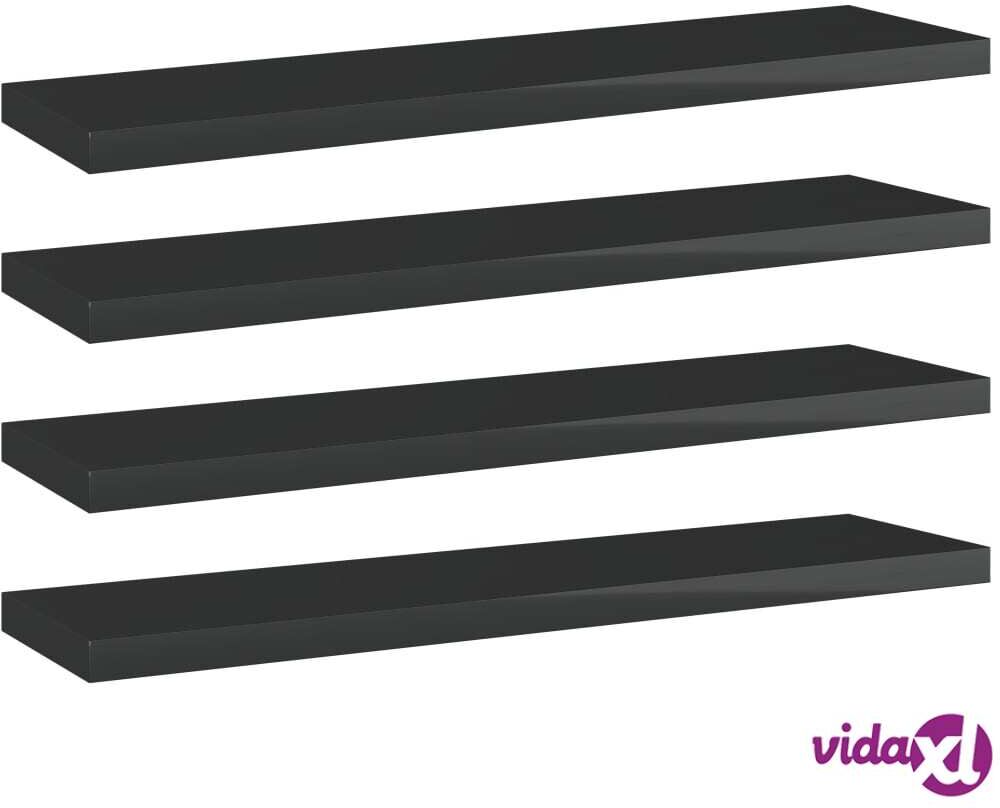 vidaXL Kirjahyllytasot 4 kpl korkeakiilto musta 40x10x1,5 cm lastulevy vidaXL Kirjahyllytasot 4 kpl korkeakiilto musta 40x10x1,5 cm lastulevy