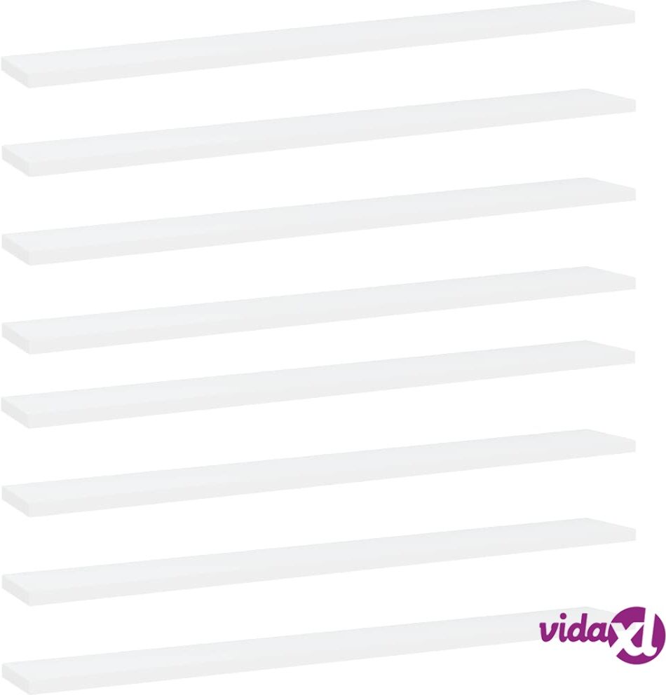 vidaXL Kirjahyllytasot 8 kpl valkoinen 80x10x1,5 cm lastulevy vidaXL Kirjahyllytasot 8 kpl valkoinen 80x10x1,5 cm lastulevy