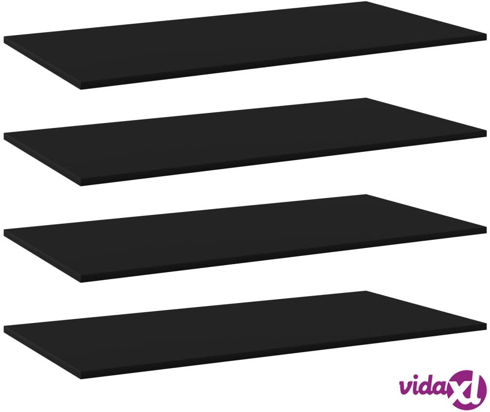 vidaXL Kirjahyllytasot 4 kpl musta 80x20x1,5 cm lastulevy vidaXL Kirjahyllytasot 4 kpl musta 80x20x1,5 cm lastulevy