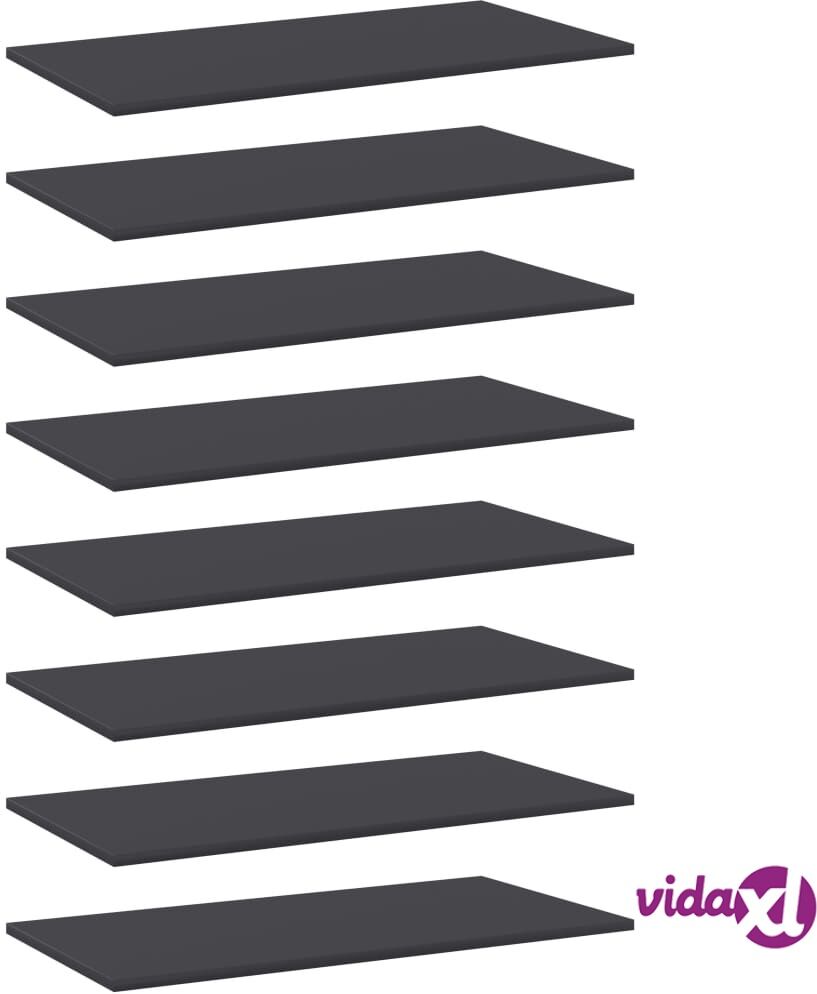 vidaXL Kirjahyllytasot 8 kpl harmaa 80x40x1,5 cm lastulevy vidaXL Kirjahyllytasot 8 kpl harmaa 80x40x1,5 cm lastulevy