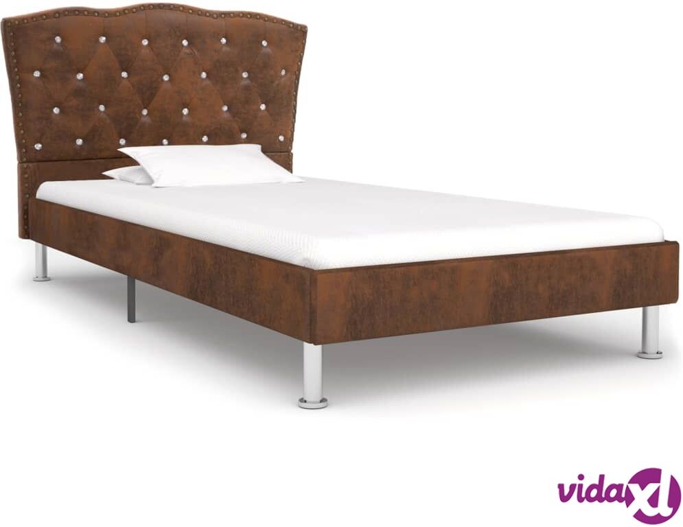 vidaXL Sängynrunko ruskea keinomokkanahka 90x190 cm vidaXL Sängynrunko ruskea keinomokkanahka 90x190 cm