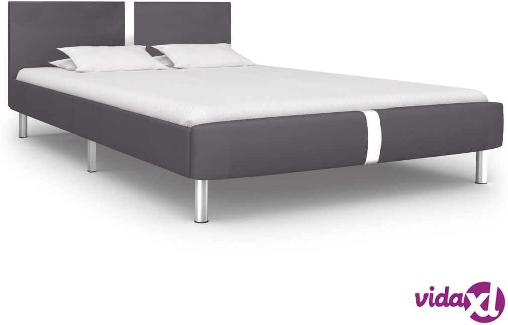 vidaXL Sängynrunko harmaa keinonahka 135x190 cm vidaXL Sängynrunko harmaa keinonahka 135x190 cm