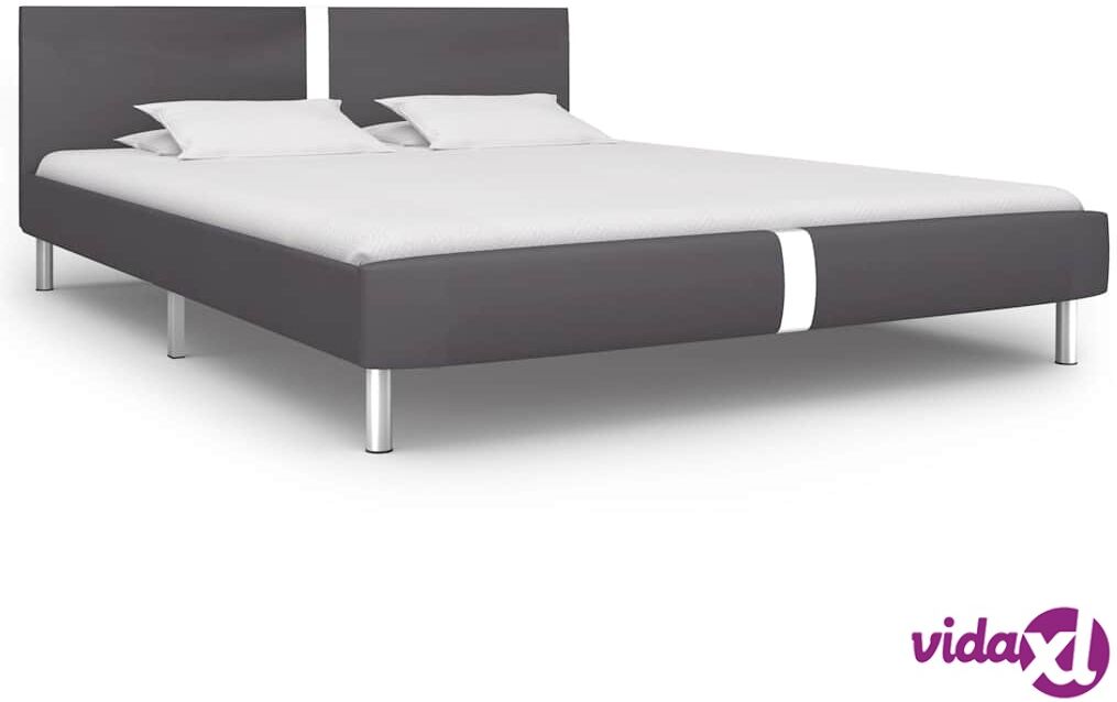 vidaXL Sängynrunko harmaa keinonahka 150x200 cm vidaXL Sängynrunko harmaa keinonahka 150x200 cm